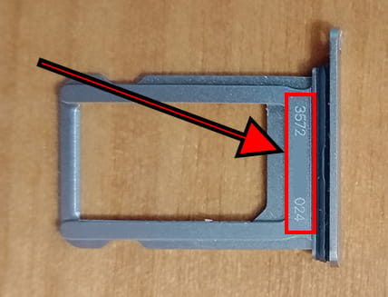 Code IMEI plateau de la carte SIM