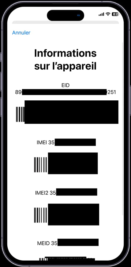 Information IMEI iOS