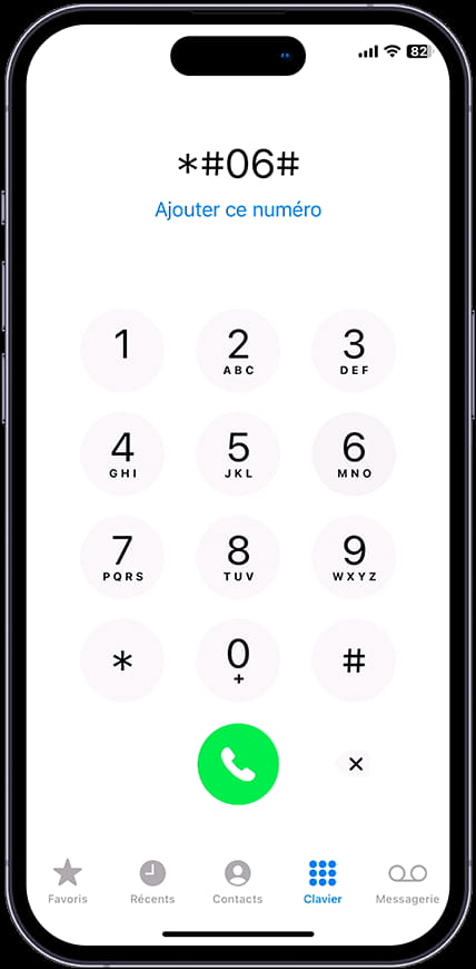 Code clavier IMEI iOS