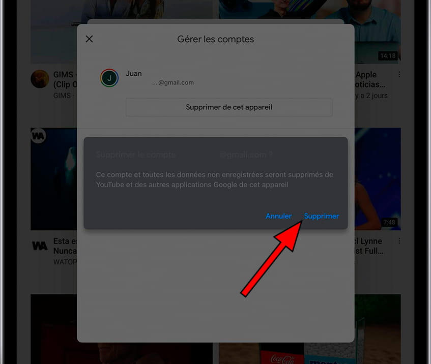 Confirmer Supprimer comptes Google sur Apple iPad Air (2022)