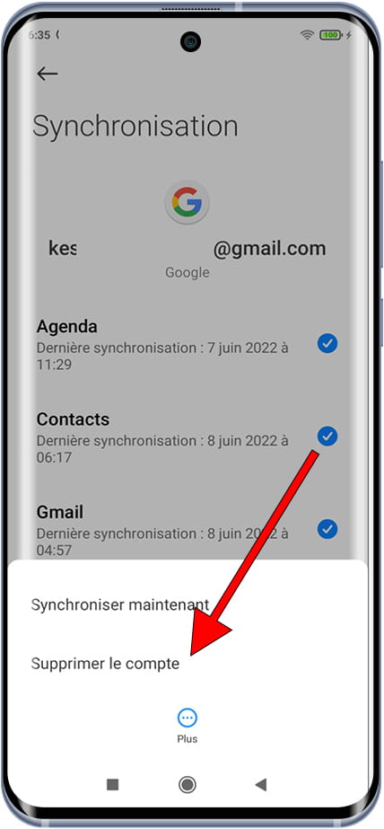 Supprimer le compte Google sur Xiaomi