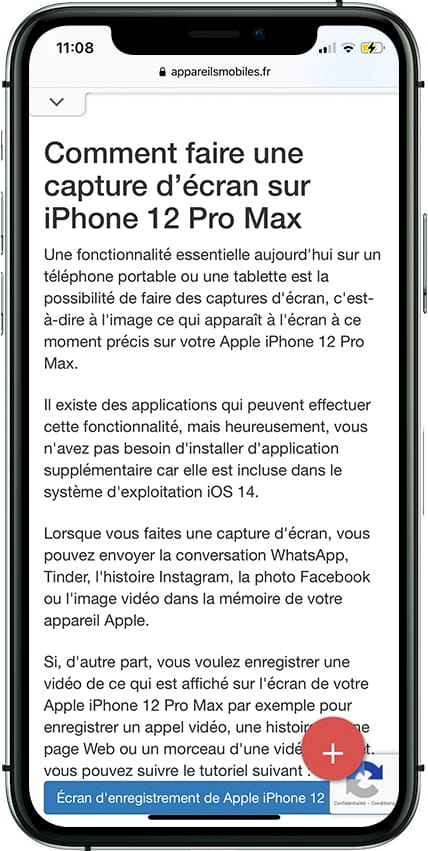 Écran à capturer sur iPhone 16