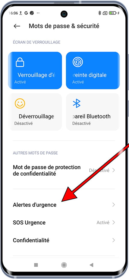 Alertes d'urgence Xiaomi