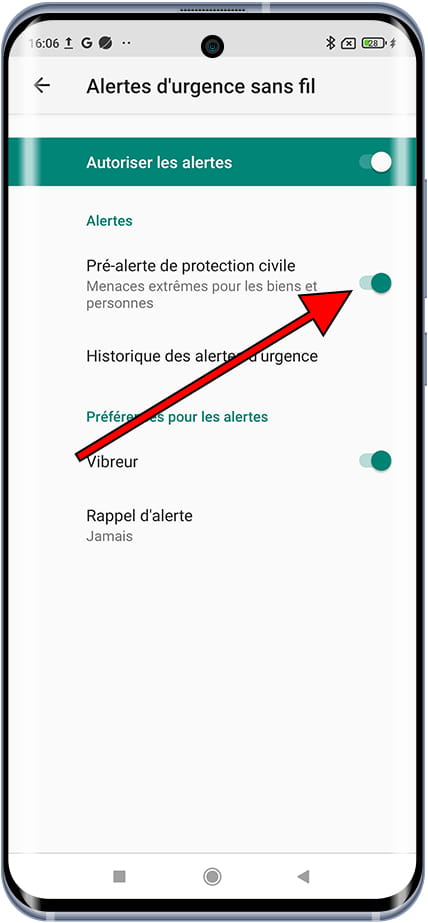 Activer ou désactiver les alertes de la Protection Civile Xiaomi