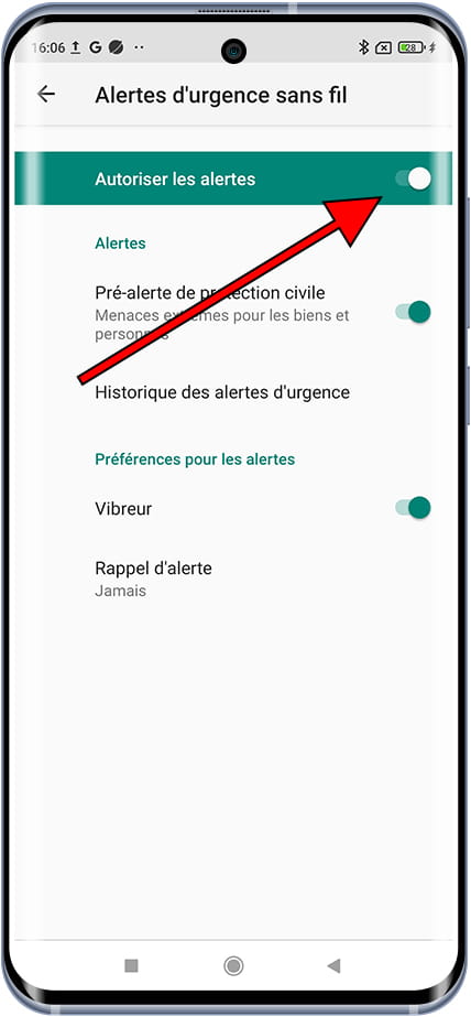 Activer ou désactiver les alertes d'urgences Xiaomi