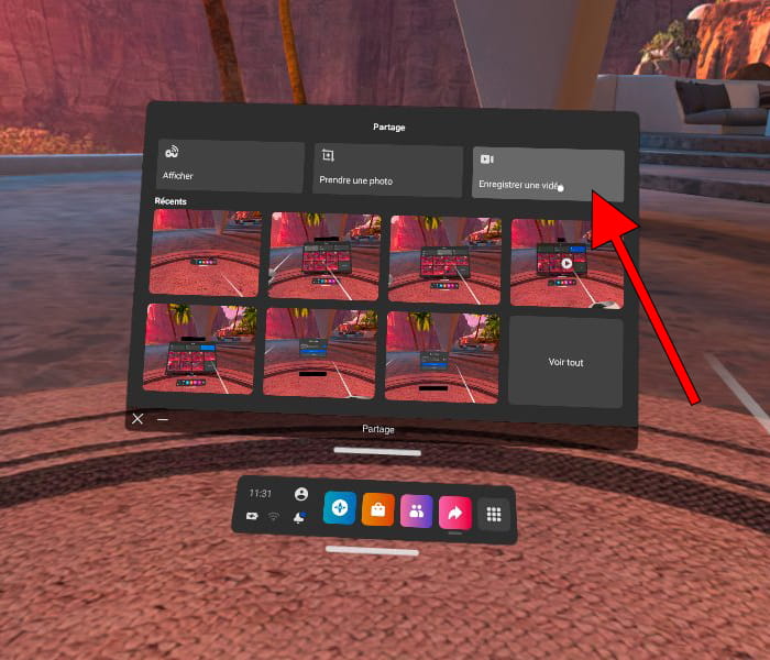 Bouton d'enregistrement vidéo Oculus
