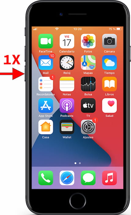 Deuxième pas de forcer le redémarrage de iPhone SE (2020)