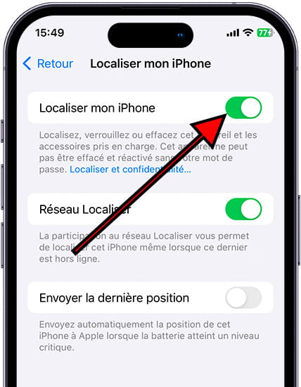 Localiser mon iPhone 16