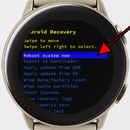 Réinitialiser WearOS à partir de Android Recovery