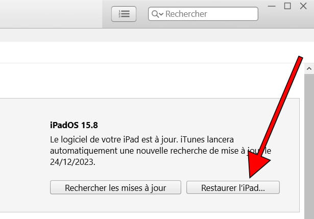 Quatrième étape de restauration forcée iPad Pro 12.9
