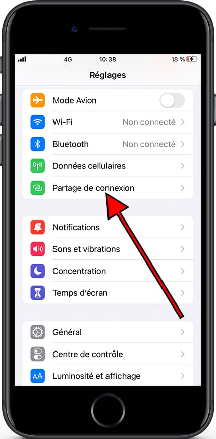 Partage de connexion