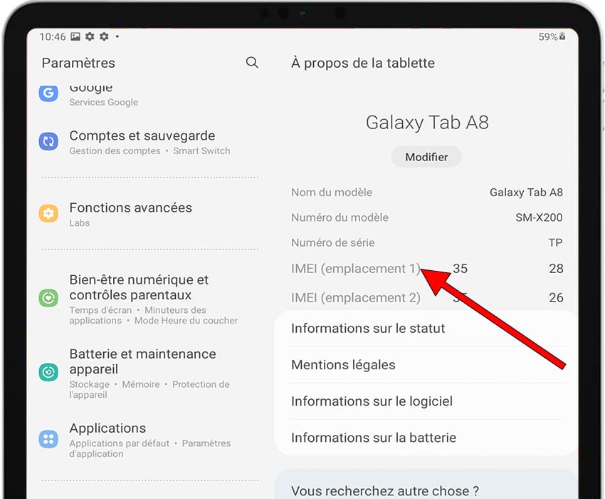 Connaître le code IMEI