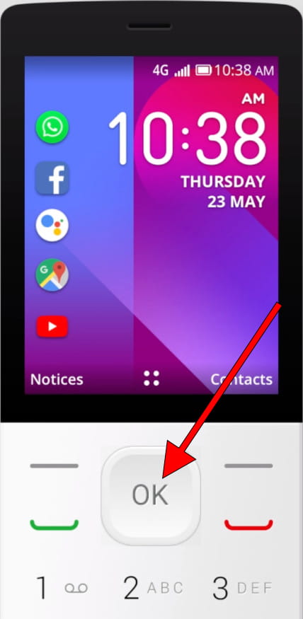 Bouton de menu KaiOS