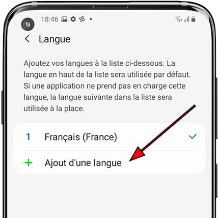 Liste des langues Samsung