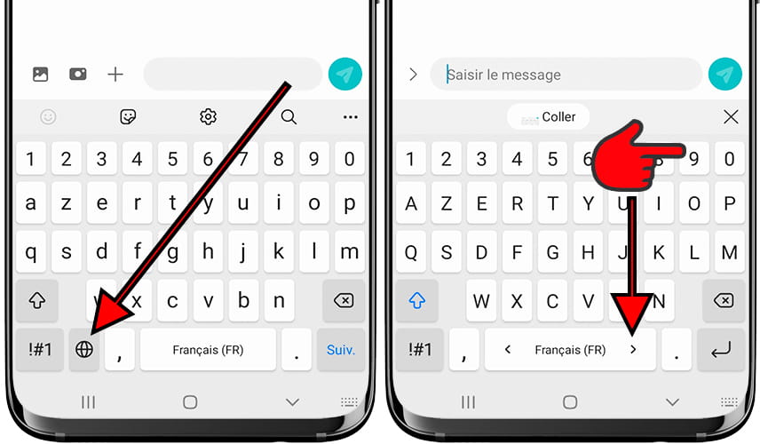 Basculer entre les langues sur le clavier Samsung