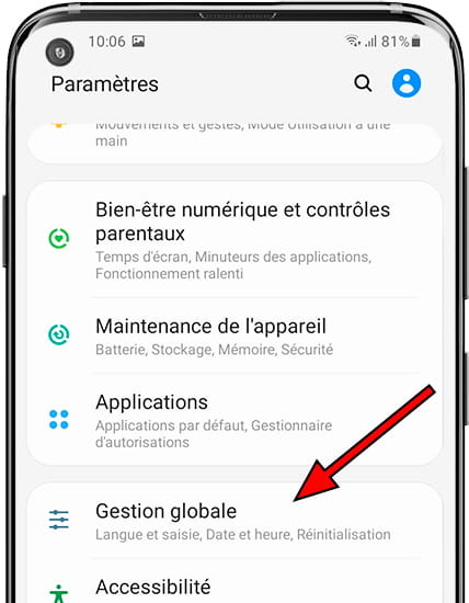 Gestion globale Samsung