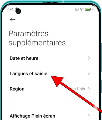 Langues et saisie Android