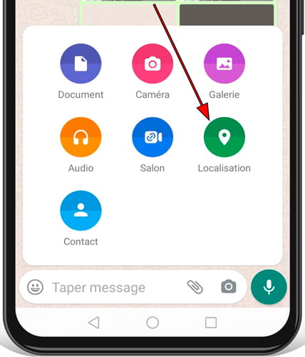 Envoyer l'emplacement WhatsApp