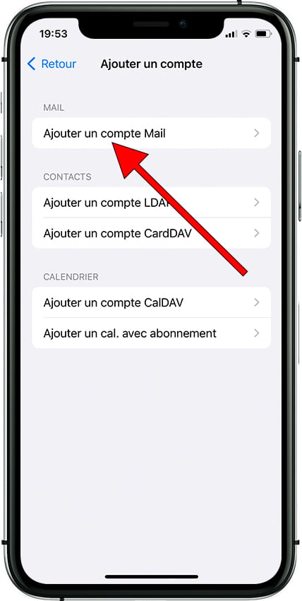 Ajouter un compte de messagerie Apple iPhone 11 Pro Max