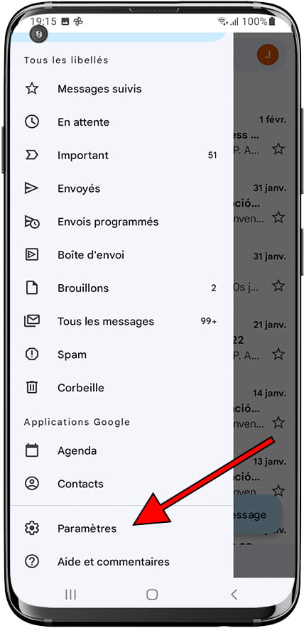 Réglages Gmail