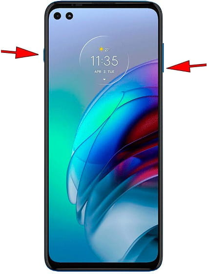 Capture d’écran sur Motorola Moto G100
