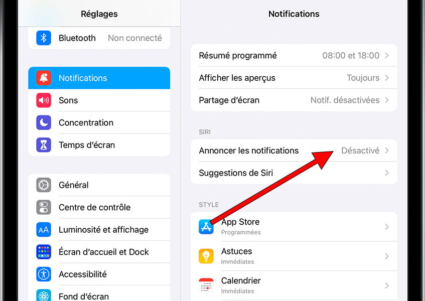 Activer les notifications iOS