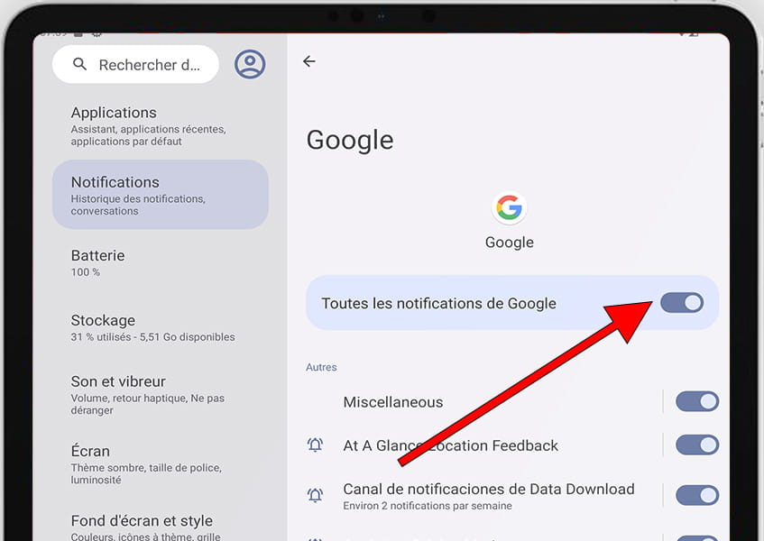 Toutes les candidatures notifications Android