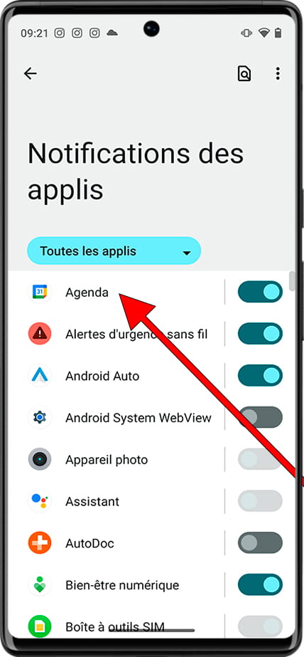 Notifications d'application Android