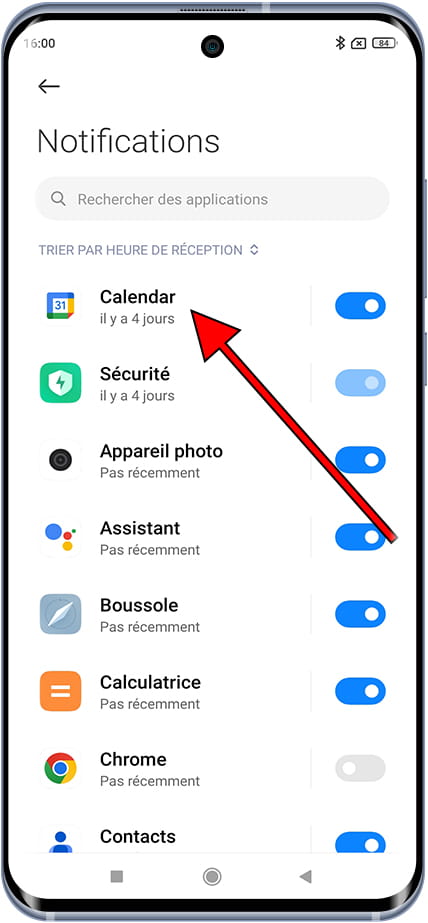 Notifications de l'application Xiaomi