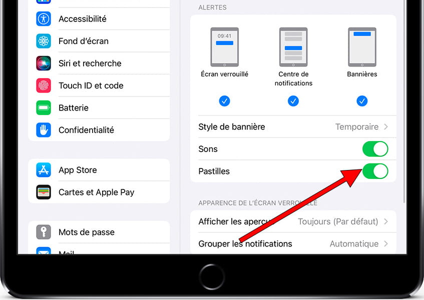 Activer les notifications iOS