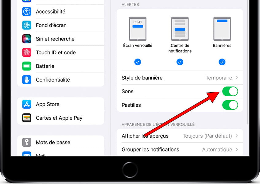 Activer les notifications iOS