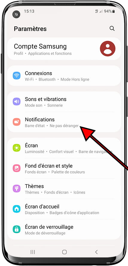 Notifications Samsung