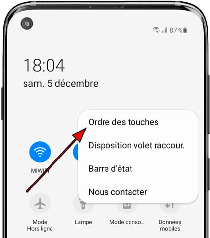 Modifier le panneau rapide Galaxy Win I8550