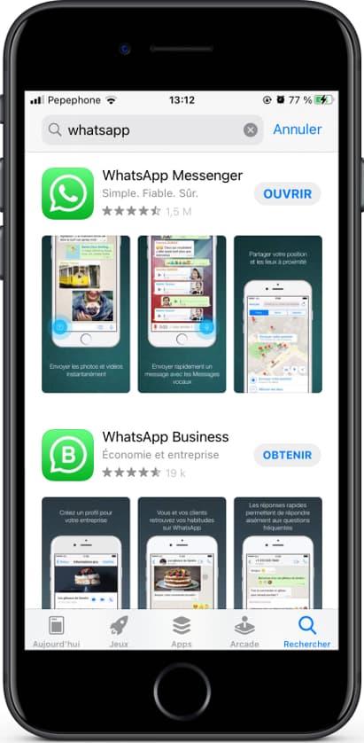 Ouvrir WhatsApp