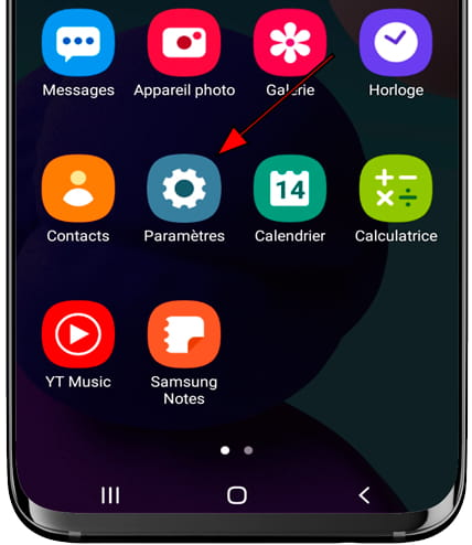 Paramètres icône Android