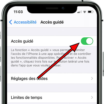 Activer l'accès guidé