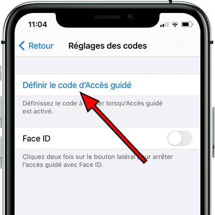 Paramètres du code d'accès guidé