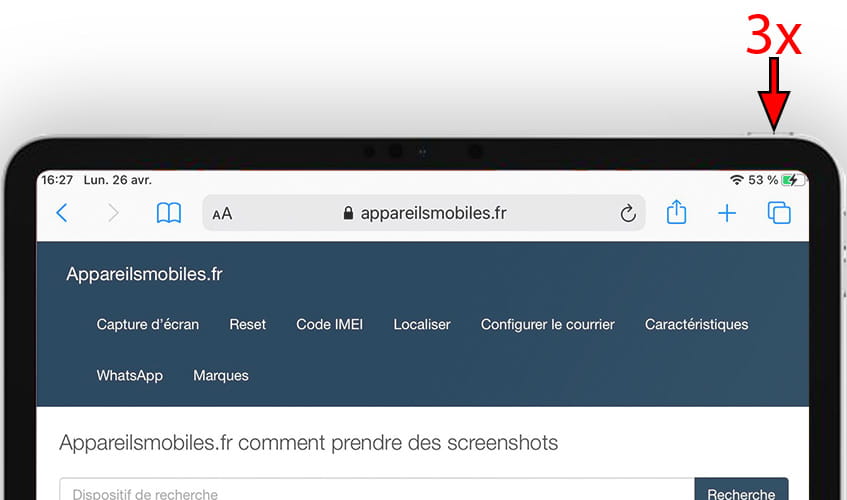 Démarrer l'accès guidé