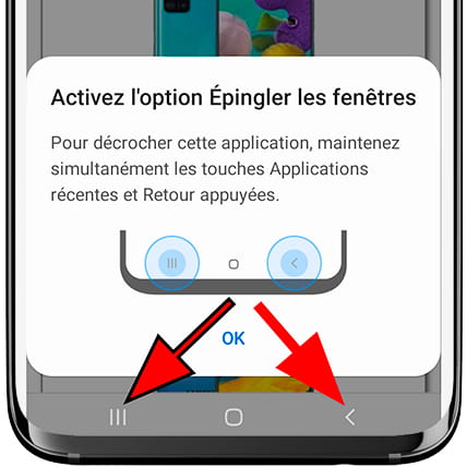 Épinglage app Samsung