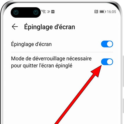 Activer le verrouillage pour désactiver