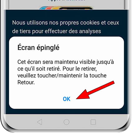 Épinglage app Android