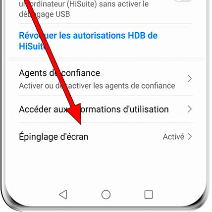 Épinglage d'écran Android