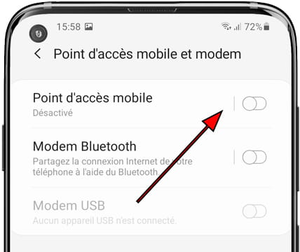 Point d'accès Wi-Fi Android