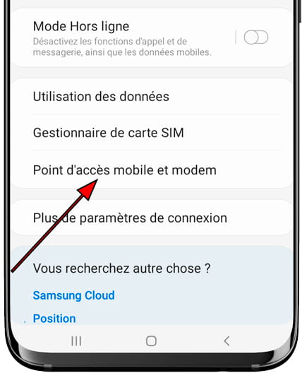 Reseau et Internet menu Android