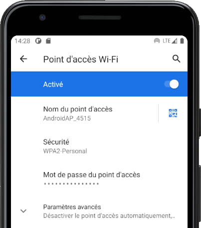 Point d'accès Wi-Fi Android