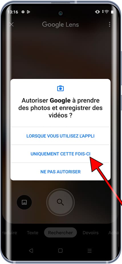 Accorder des autorisations à Google Lens