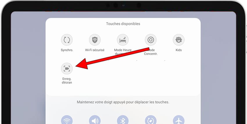 Icône d'écran d'enregistrement Galaxy Tab Advanced2 Wi-Fi