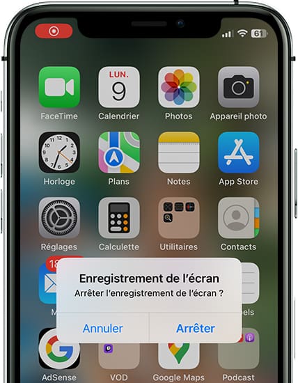 Arrêter l'enregistrement d'écran