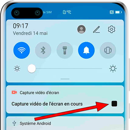 Arrêter l'enregistrement d'écran Honor 3C 4G