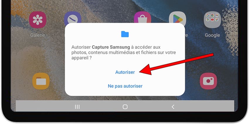 Autoriser la capture à accéder aux fichiers